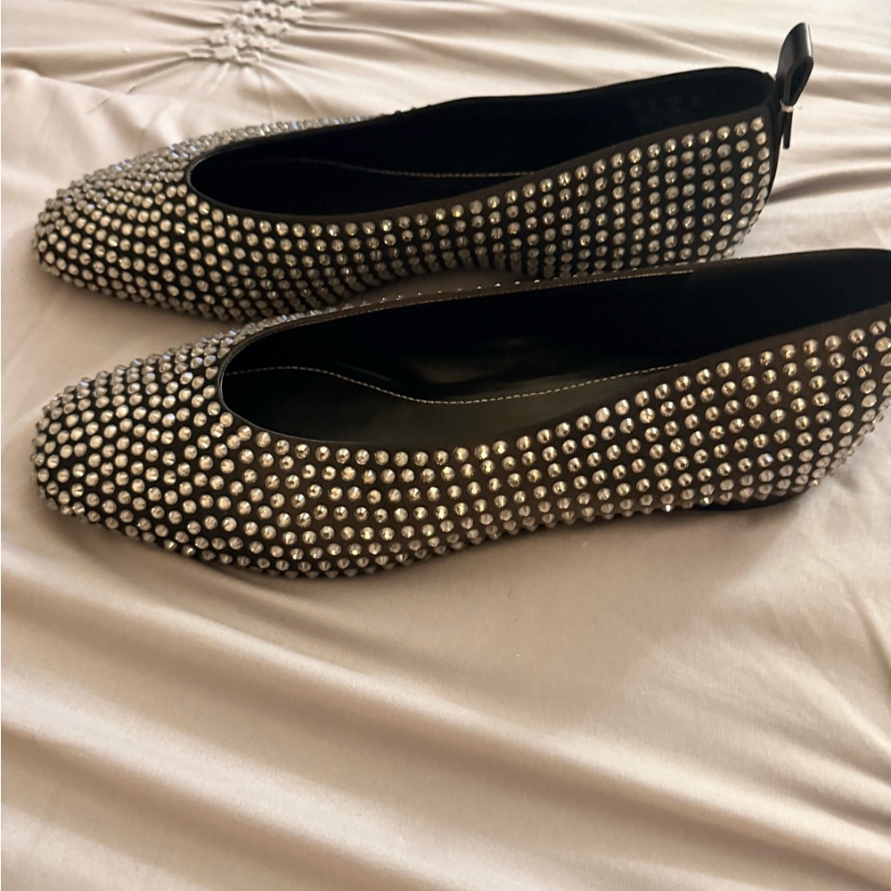 Naturalizer Black and Silver Studded Flats - Picture 6 of 8